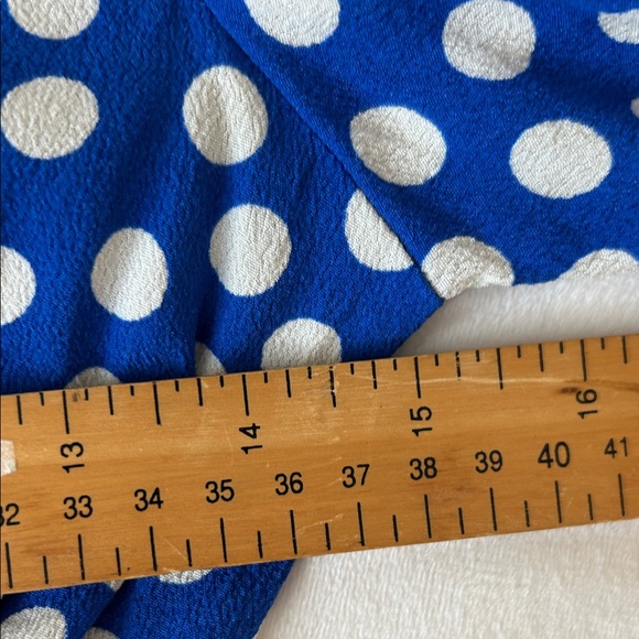 Zara trf collection Blue and White Polka Dot  Dress with Waist Tie XS - Picture 9 of 12